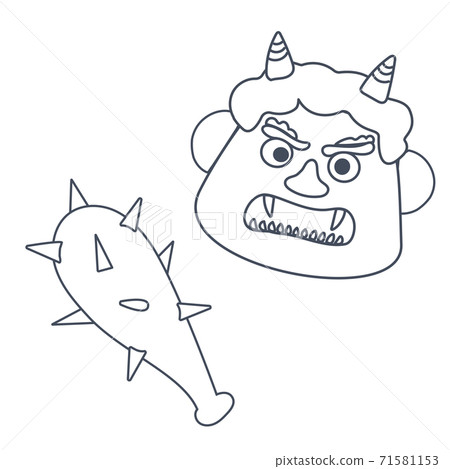 Setsubun Coloring Demon and Gold Stick 71581153