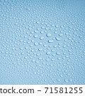 Water drops on blue background 71581255