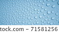 Water drops on blue background 71581256
