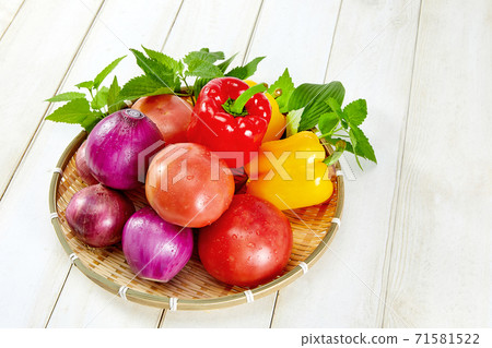西紅柿,辣椒粉,洋蔥,蔬菜, 西紅柿,辣椒粉,洋蔥,蔬菜, 71581522