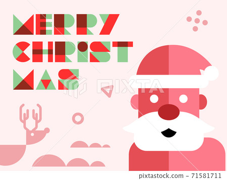 Santa claus with other element of Christmas in red tone - design for greeting card and multi purpose - Vector illustration 71581711