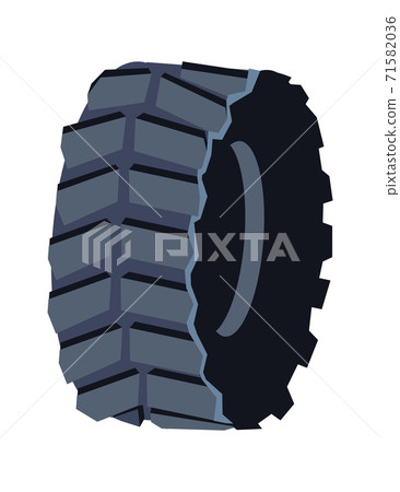 Black rubber tire for road transport, cartoon vector 71582036