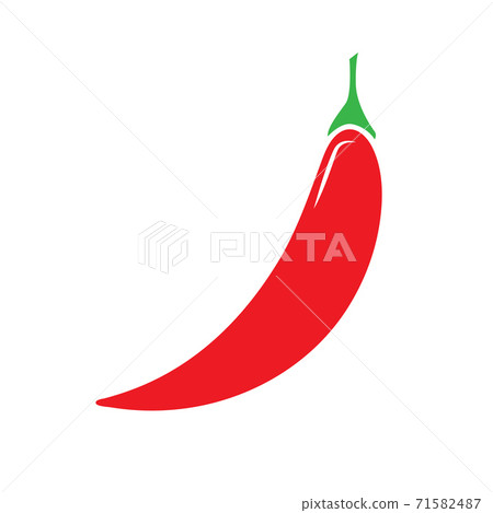 Chili pepper icon. Simple Flat and solid color vector illustration. 71582487