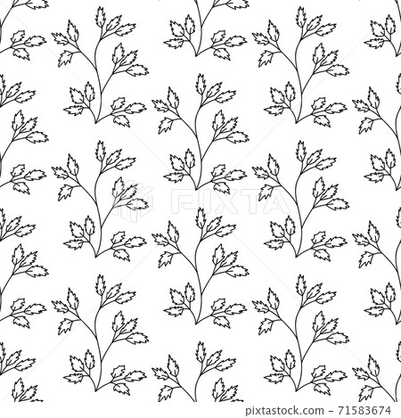 Floral seamless pattern. Isolated on white background. Vector stock illustration. 71583674