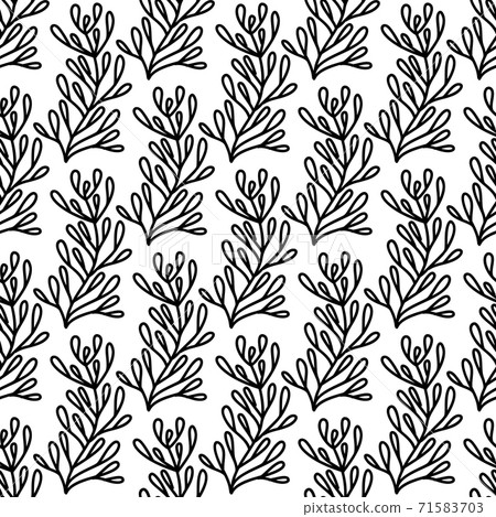 Floral seamless pattern. Isolated on white background. Vector stock illustration. 71583703
