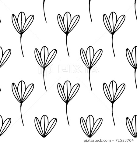 Floral seamless pattern. Isolated on white background. Vector stock illustration. 71583704