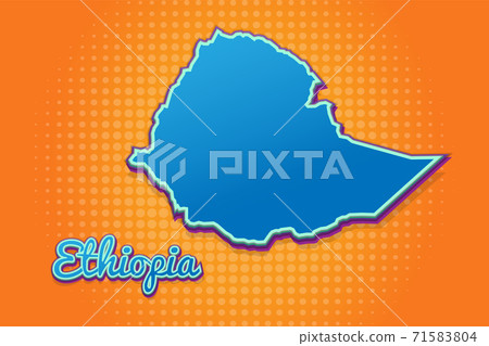 Retro map of ethiopia with halftone background. Cartoon map icon in comic book and pop art style. Cartography business concept. Great for kids design,educational game,magnet or poster design. Retro map of ethiopia with halftone background. Cartoon map icon in comic book and pop art style. Cartography business concept. Great for kids design,educational game,magnet or poster design. 71583804