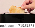 Close up of toaster with two slices of toast 71583873