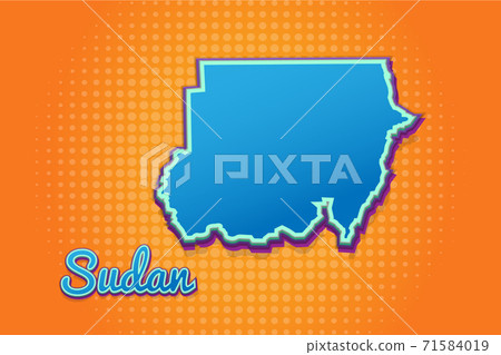 Retro map of Sudan with halftone background.... - Stock Illustration ...