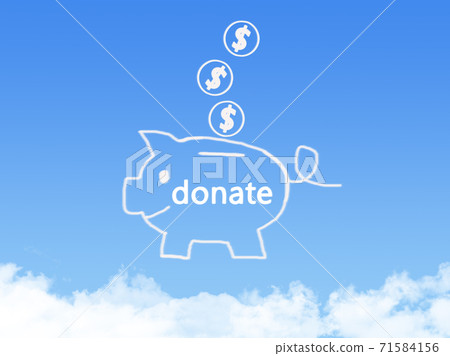 saving for donate with cloud shape 71584156