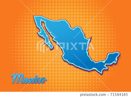 Retro map of Mexico with halftone background.... - Stock Illustration ...