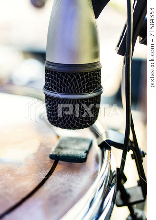 Close up microphone for snare. Drum sound. Close up microphone for snare. Drum sound. 71584353