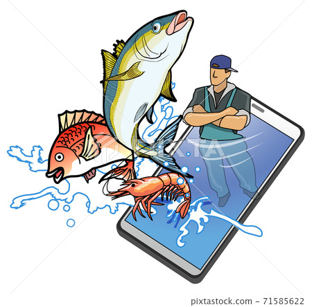 Direct sales of seafood using smartphones Direct sales of seafood using smartphones 71585622