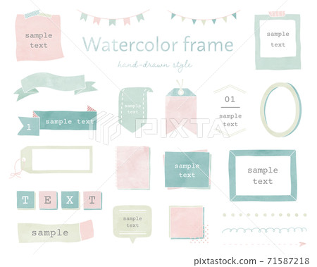 Watercolor style frameset / frame / decoration / decoration / fashionable / heading / title 71587218