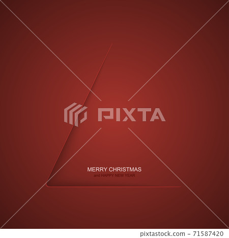 Vector modern christmas tree background. Invitation of xmas or happy new year. 71587420