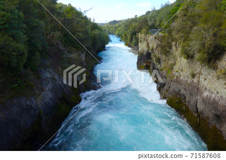 New Zealand Huka Falls Rapids Slow Shutter 71587608