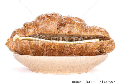 Baked croissant on white 71588007