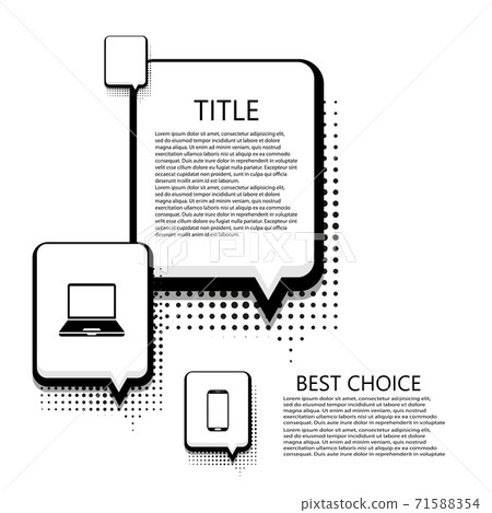 Vector modern halftone bubble speech icons business and technology background. Vector modern halftone bubble speech icons business and technology background. 71588354