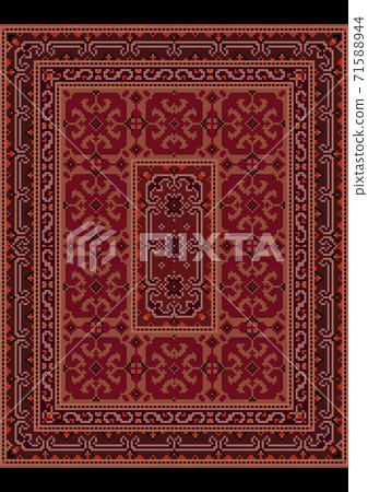 Vintage oriental carpet with ornament of... - Stock Illustration ...