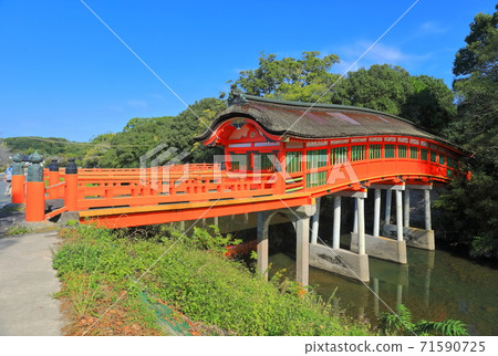 [大分縣]天氣晴朗的栗浦市的美國神宮 71590725