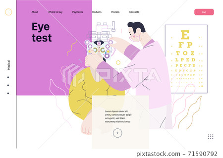 Medical tests template - eye tests and prescription glasses 71590792