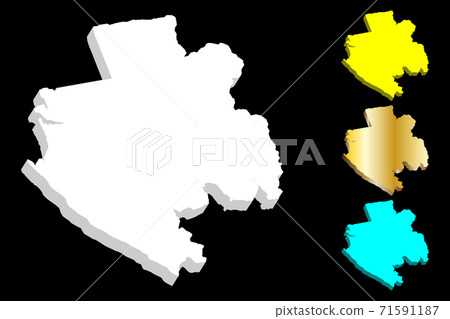 3D map of Gabon 71591187