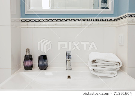 Fragment of interior of modern bathroom in vintage style Fragment of interior of modern bathroom in vintage style 71591604