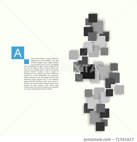 Square with shadow in abstract style on white background. Vector cover. Layout template. Abstract geometry shape background Square with shadow in abstract style on white background. Vector cover. Layout template. Abstract geometry shape background 71591827