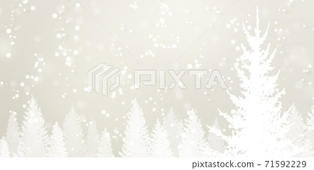 閃閃發光的雪景，冬季背景素材（銀色） 71592229