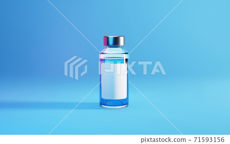 Bottle vial of Covid-19 vaccine. 3D render illustration. Bottle vial of Covid-19 vaccine. 3D render illustration. 71593156