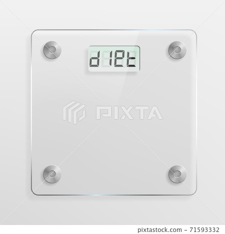 Transparent square glass scale with reflection and shadow Transparent square glass scale with reflection and shadow 71593332