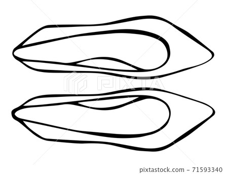Doodle summer pumps hand drawn in line art style 71593340