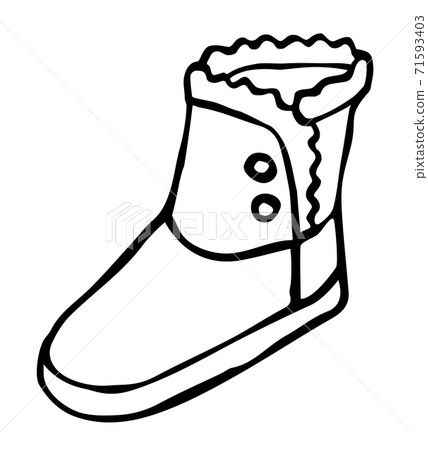 Doodle fashion cowboy boot hand drawn in line art style 71593403