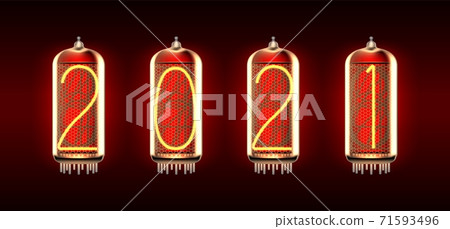 New Year 2021 on nixie tube lamps 71593496