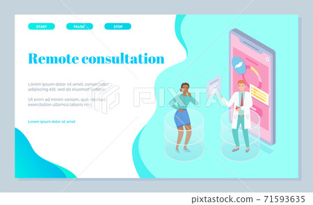 Landing page of medical site with gastroenterologist consultation online. Flat vector image 71593635