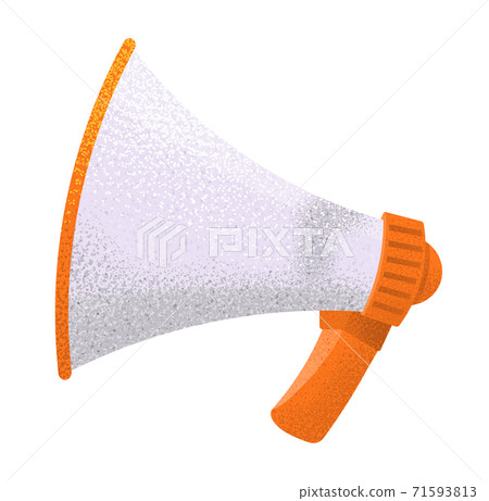 Megaphone flat vector illustration, loudspeaker sound amplification device on white background 71593813