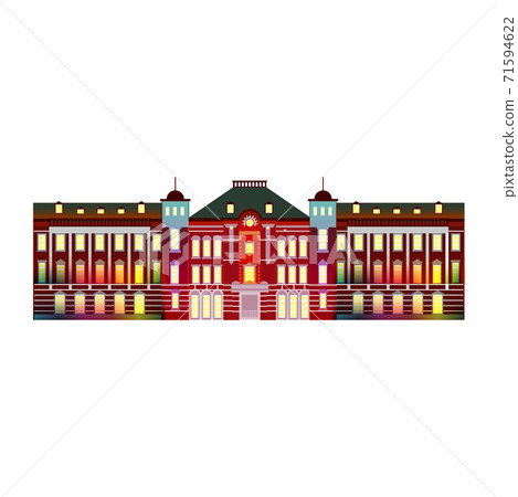 Famous places in Tokyo (Rainbow illumination at Tokyo Station) 71594622