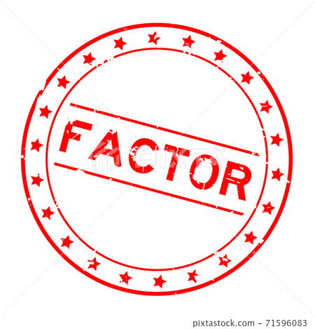 Grunge red factor word round rubber seal stamp on white background Grunge red factor word round rubber seal stamp on white background 71596083