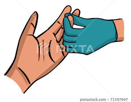 Taking of blood from finger for analysis Taking of blood from finger for analysis 71597697