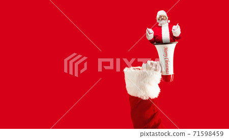 Greeting flyer for ad. Concept of Christmas, 2021 New Year's, winter mood, holidays. Copyspace, postcard. Greeting flyer for ad. Concept of Christmas, 2021 New Year's, winter mood, holidays. Copyspace, postcard. 71598459