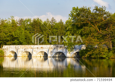 Old stone bridge over Vitek pond, Nova Hlina near Trebon, Jindrichuv Hradec district, Southern Bohemian, Czech Republic Old stone bridge over Vitek pond, Nova Hlina near Trebon, Jindrichuv Hradec district, Southern Bohemian, Czech Republic 71599494