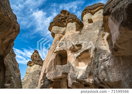 Fairy Chimneys rock formations in Pasabag or Monks Valley, Cappadocia, Turkey. 71599566