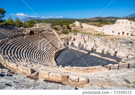 Antique Theatre in the ancient Lycian city of Patara, Turkey. 71599572