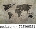 grunge map of the world 71599581