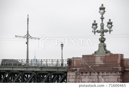 Pillar detail of Trinity Bridge. Saint Petersburg, Russia 71600465