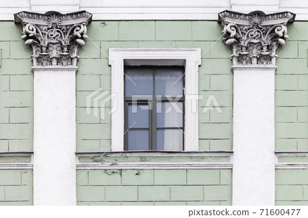 Classical architecture template. Old living house wall Classical architecture template. Old living house wall 71600477
