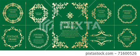 High-class vintage frame design set Ruled line frame Wedding vintage antique High-class vintage frame design set Ruled line frame Wedding vintage antique 71600526