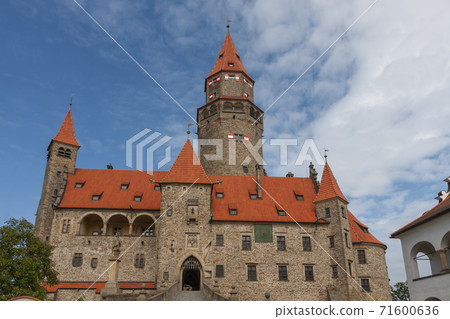 Bouzov Castle, a medieval fortress of Moravia in the Czech Republic in a sunny day 71600636