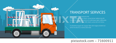 Banner , small truck transports windows Banner , small truck transports windows 71600911