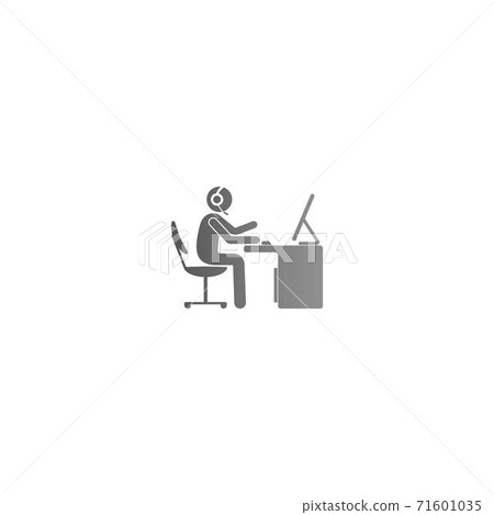 The condition of a man working hard at the computer template The condition of a man working hard at the computer template 71601035